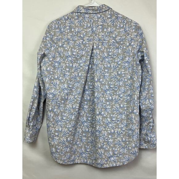 Grayson Women's Size 2 Blue/Gray Long Sleeve Button Up Floral Print Shirt - Picture 7 of 7